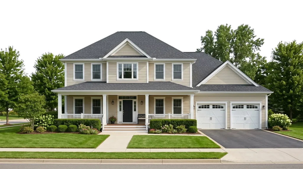 front view of utah home with a newly replaced asphalt shingle roof